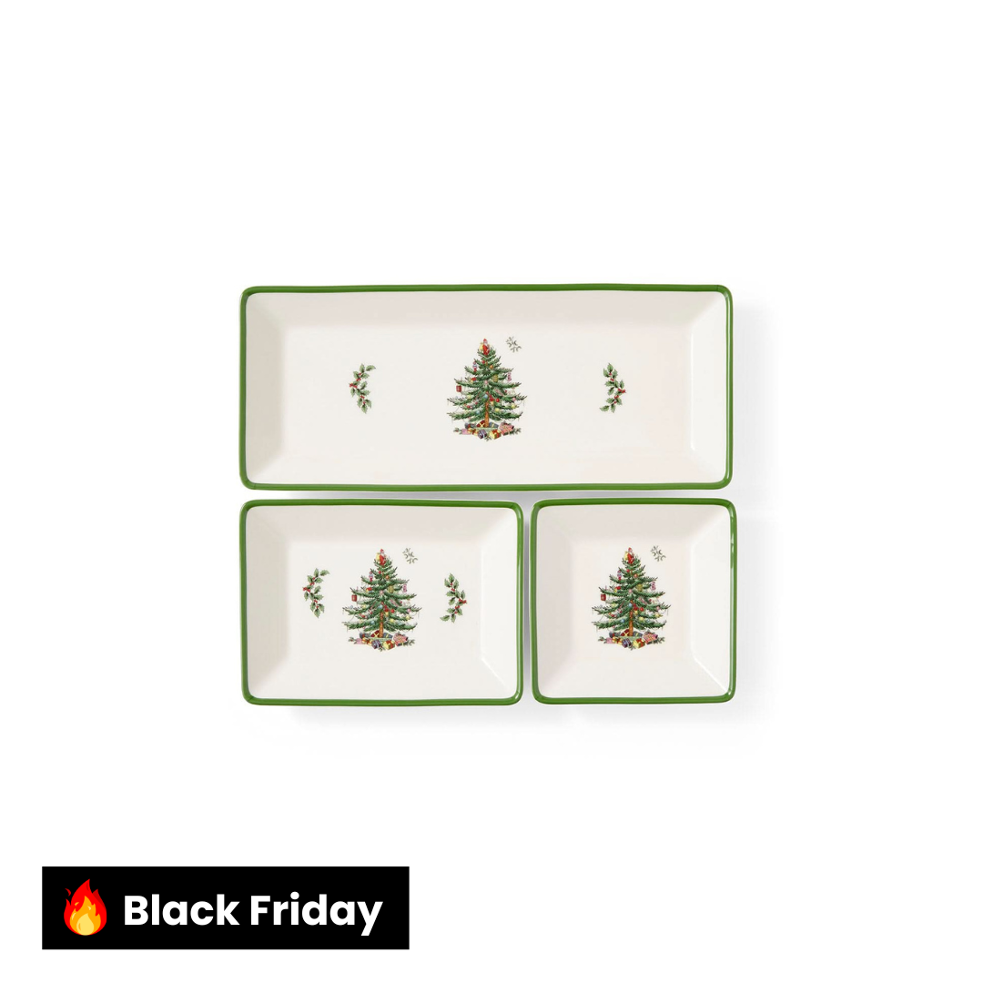 Kit Bandejas Decorativas Natalinas – 3 Peças