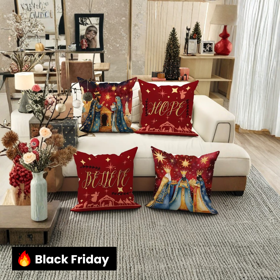 Kit Capas de Almofadas de Natal Sofisticada