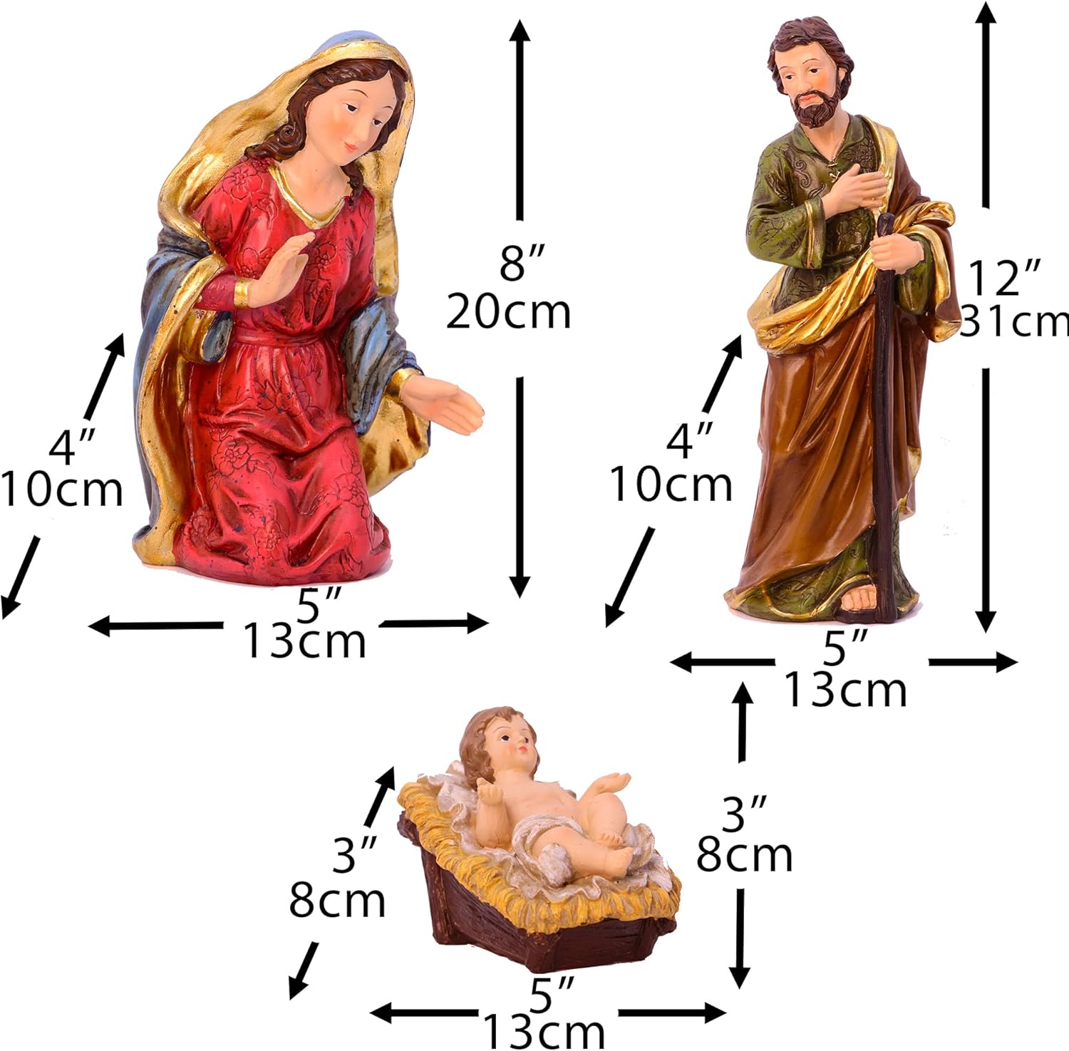 Presépio Tradicional Sagrada Família – 11 Peças (21 -32 cm)