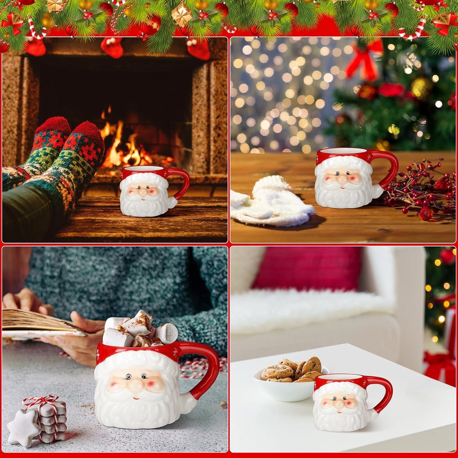 Kit Canecas Vintage Papai Noel – 2 Peças