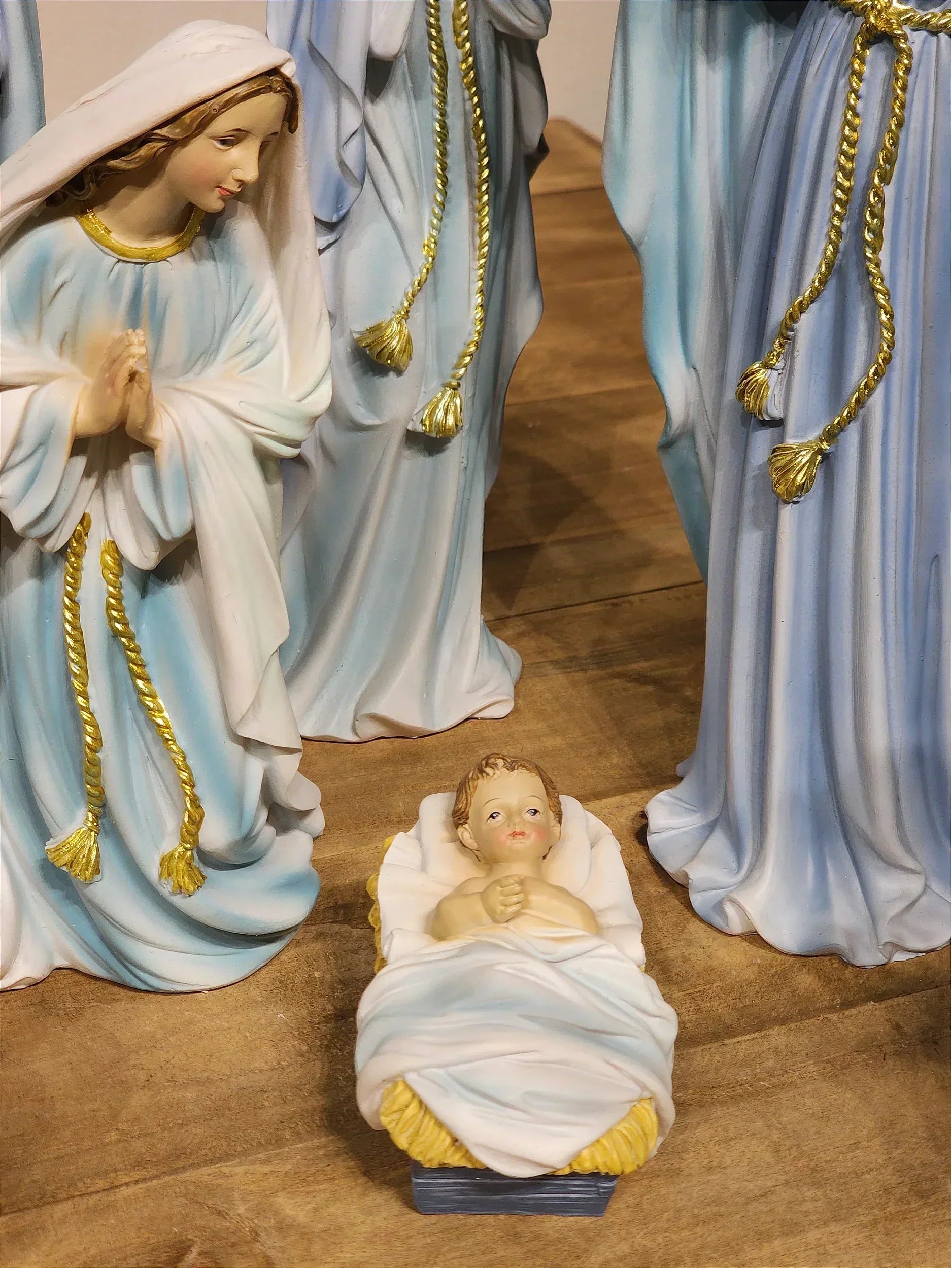 Presépio em Resina Azul • 11 Peças • 30cm