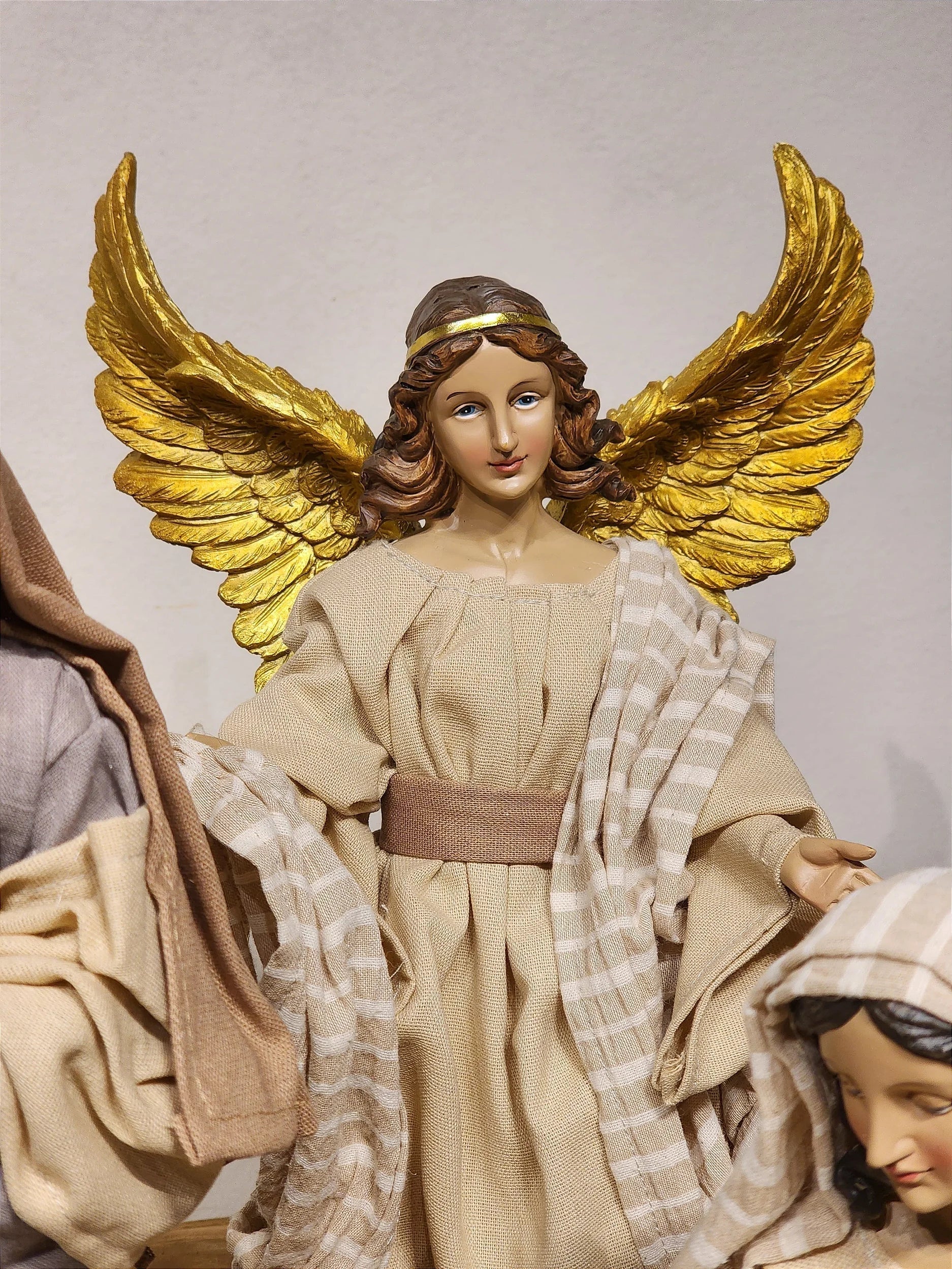 Presépio em Resina com Tecido Natural • 11 Peças • 40cm