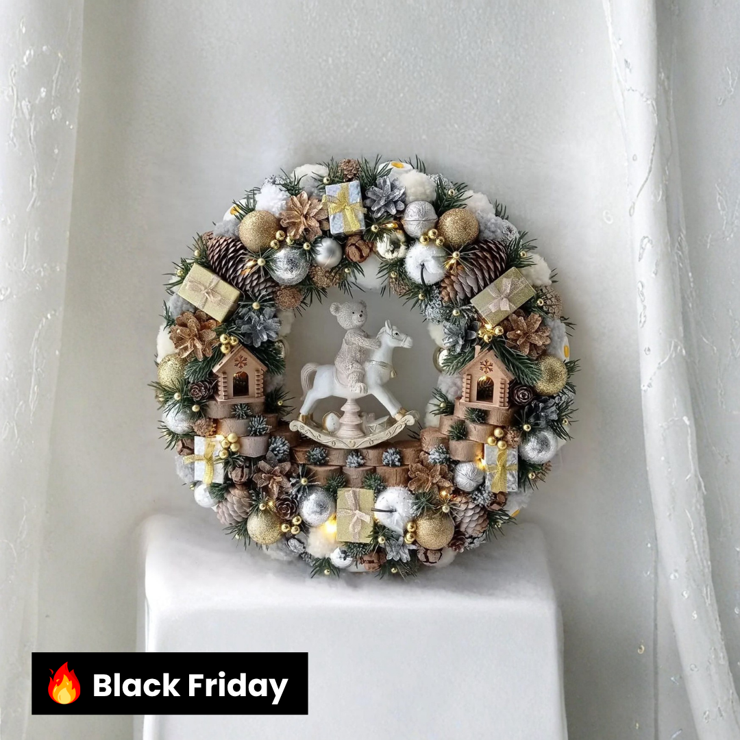 Guirlanda Natal Lux Branca e Dourada