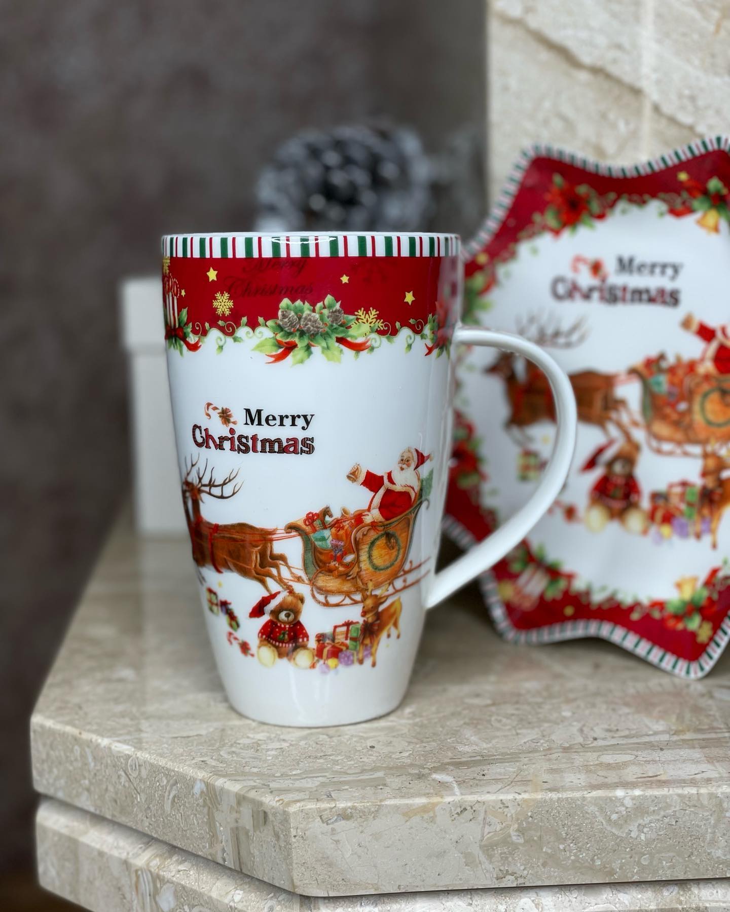 Kit Porcelana Natalina Mini – 3 Peças