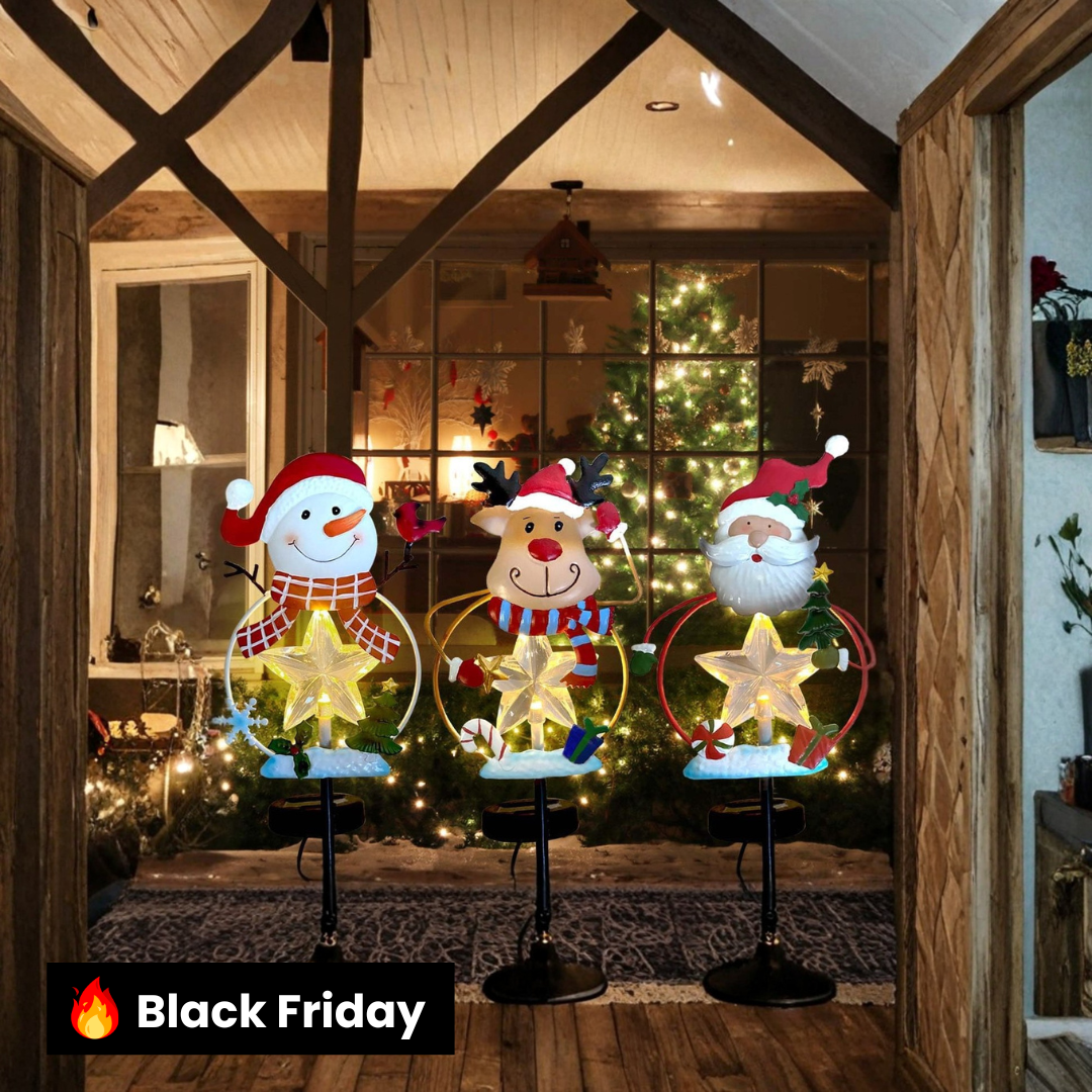 Estacas Luminosas de Natal – Kit com 3 Peças