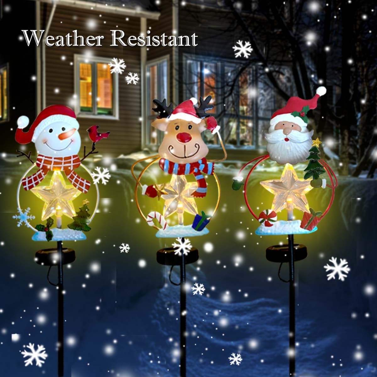 Estacas Luminosas de Natal – Kit com 3 Peças