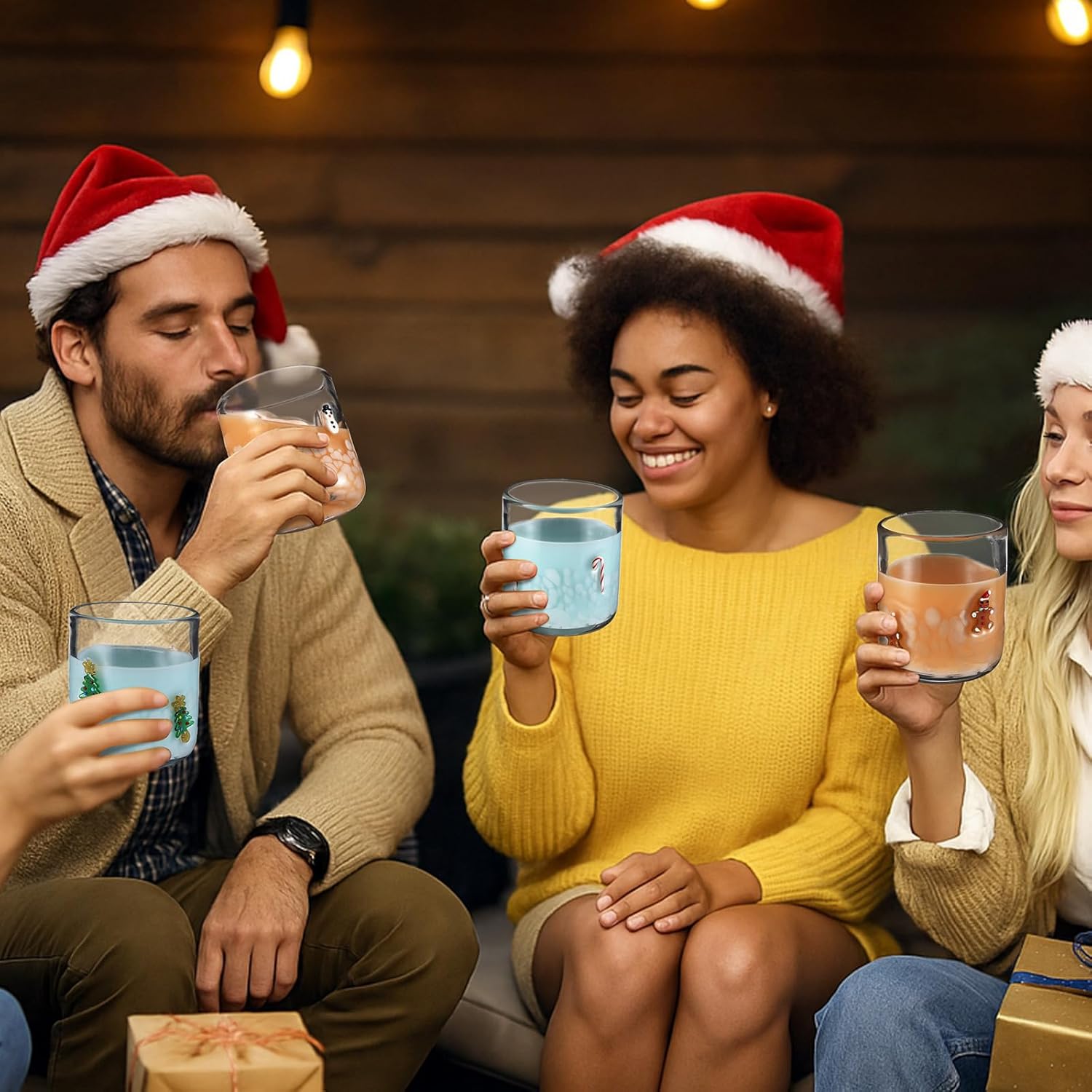 Kit Copos de Vidro Natalinos – 4 Peças