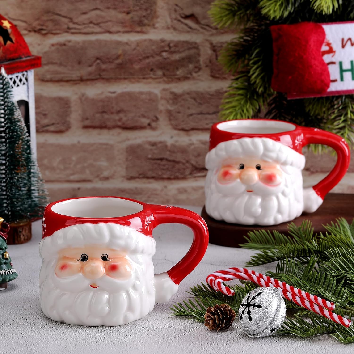 Kit Canecas Vintage Papai Noel – 2 Peças