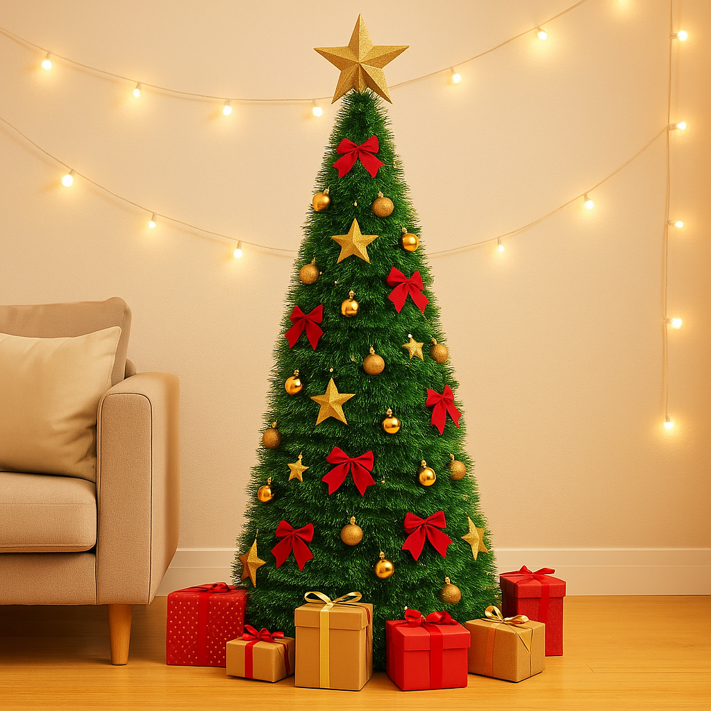 Árvore de Natal Retrátil - Estica e Encolhe