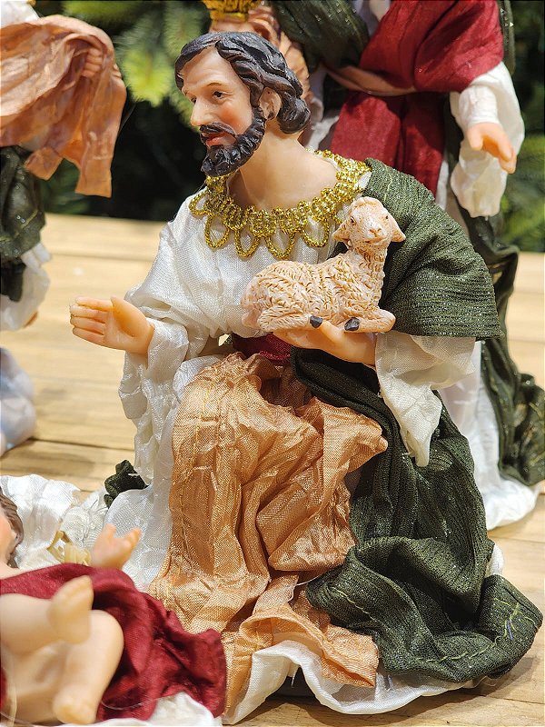 PRESÉPIO DE TECIDO LUXO 11 PÇS